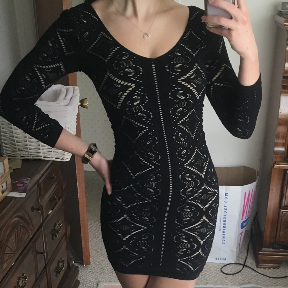 Black bodycon Bebe dress